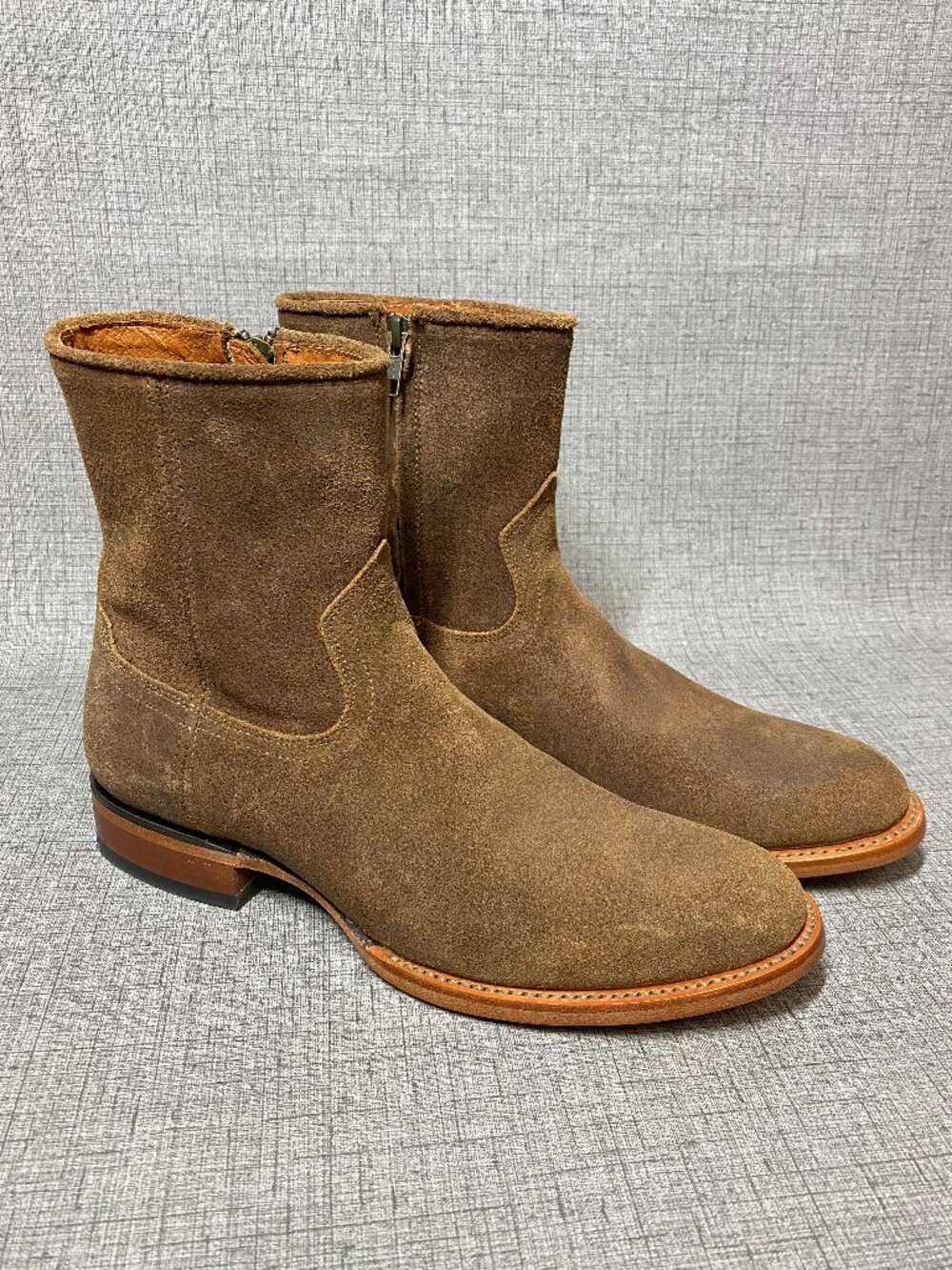 Moonshine Spirit Men's Pancho Roughout Zipper Western Boots Brown Size 8D
